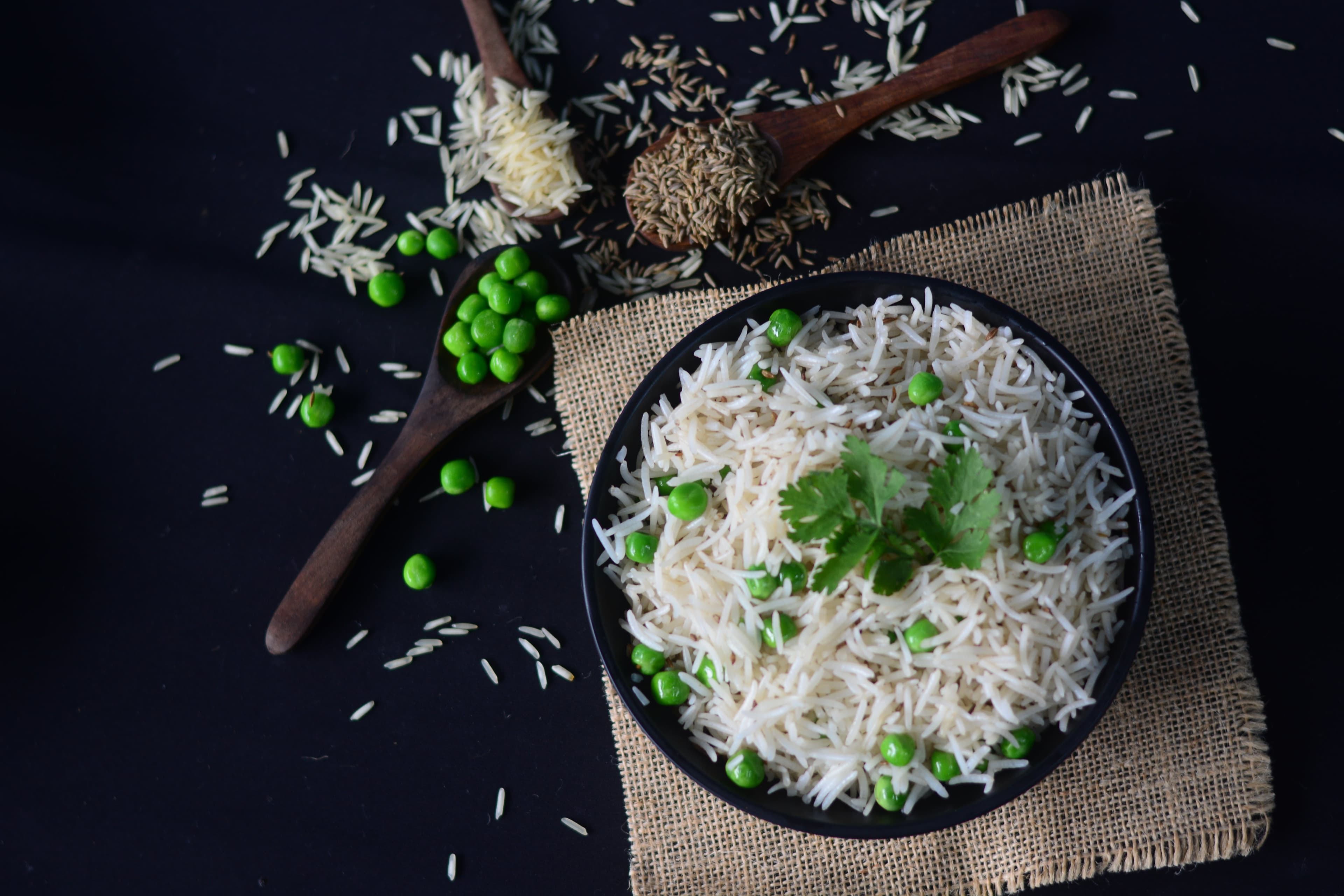 Jeera Matar White Rice (White | Brown | Red)