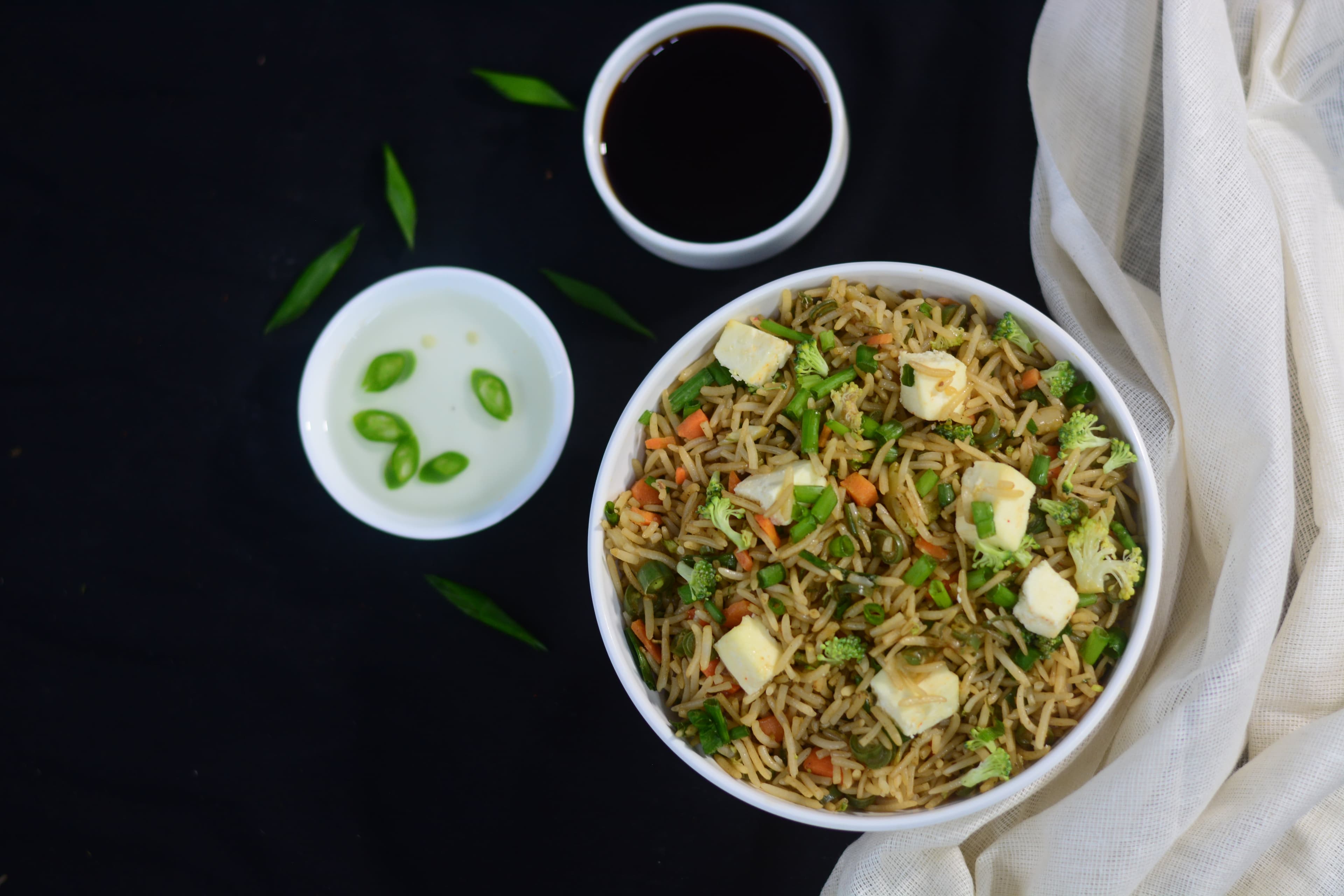 Vitality Fried Rice (Paneer, White | Brown | Red)