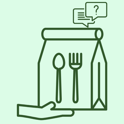 Takeout bag with utensils icon